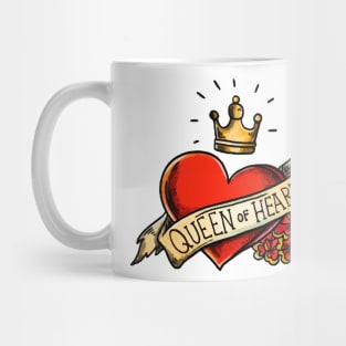 Queen of Hearts Old Tattoo Concept with Roses Mug